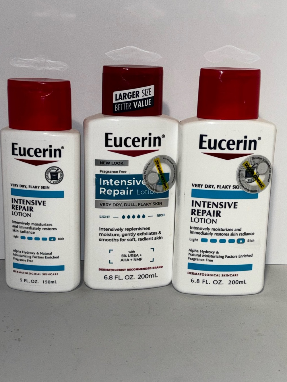 Eucerin Intensive Repair Lotion Bundle of 3 Fragrance Free Varies Size